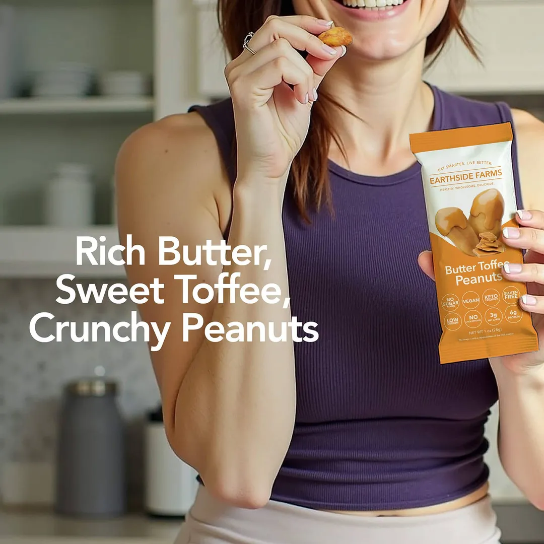 Earthside Farms Butter Toffee Peanuts 1 oz