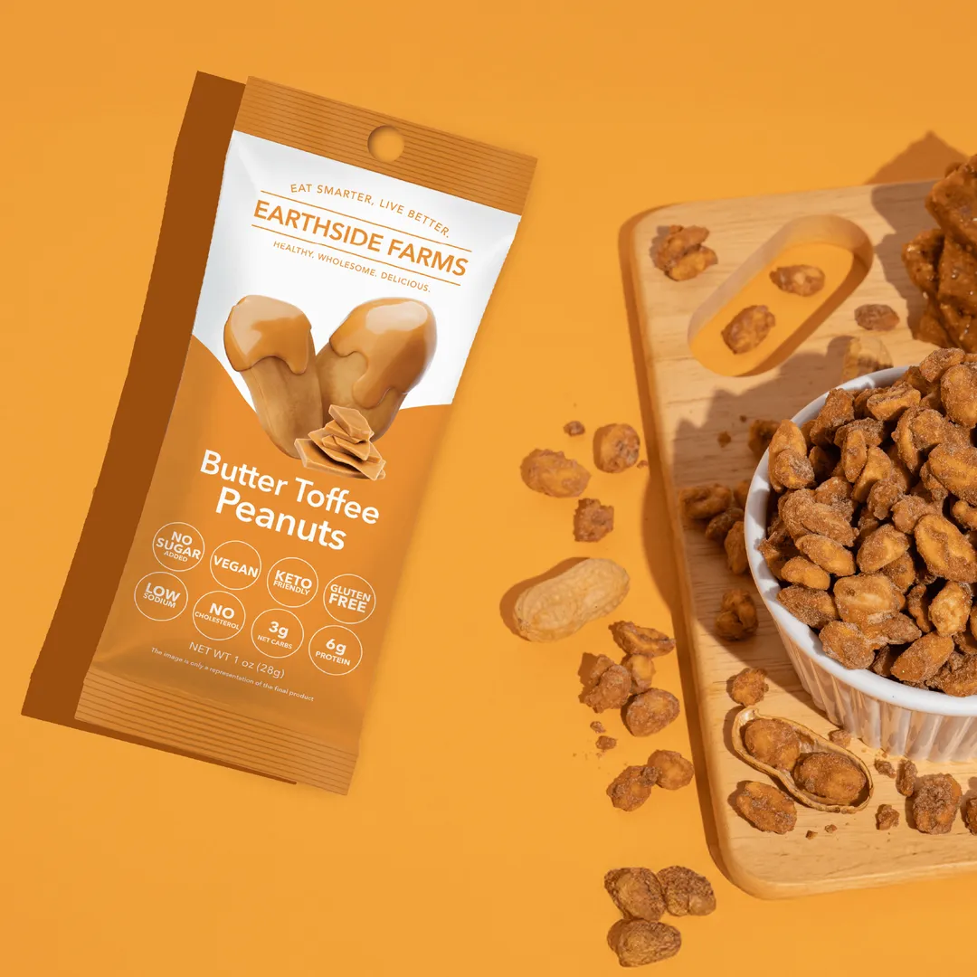 Earthside Farms Butter Toffee Peanuts 1 oz