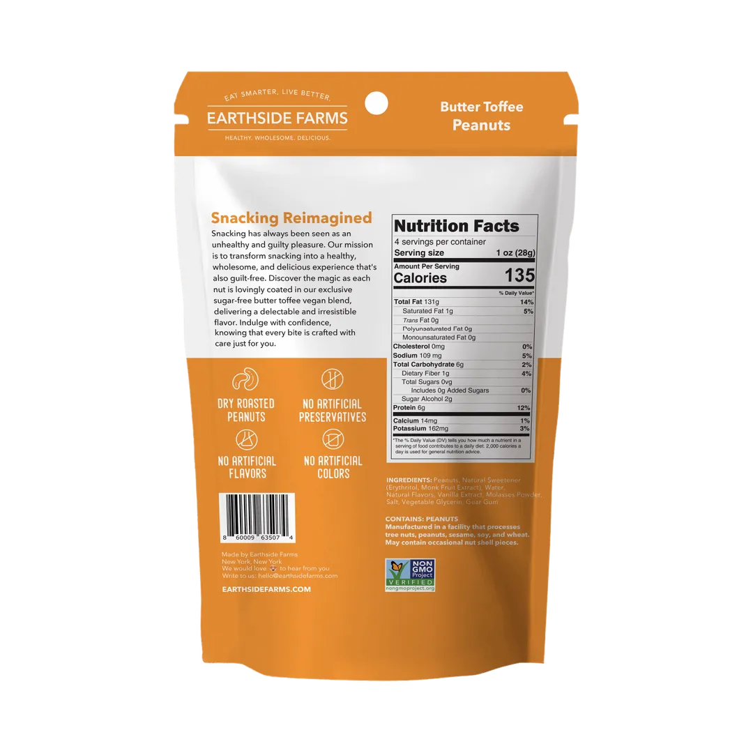 Earthside Farms Butter Toffee Peanuts 4oz