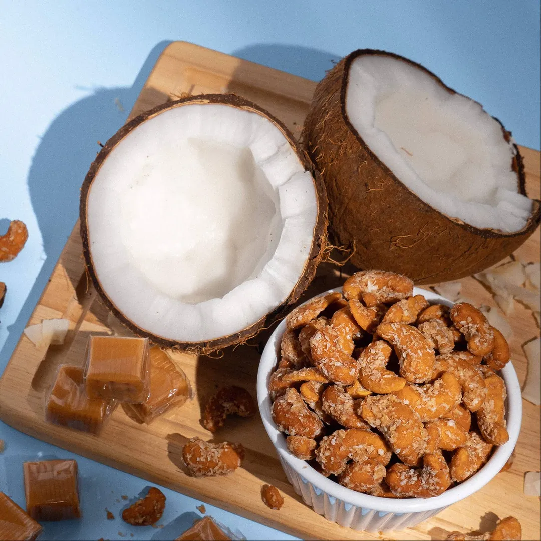 Earthside Farms Coconut Caramel Cashews No Sugar Added Candied Nuts, 1oz