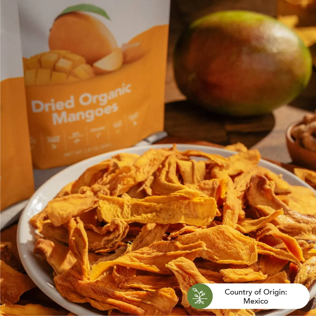 Dried Organic Mangoes, Dried Fruit 2.8 oz - 6 pack