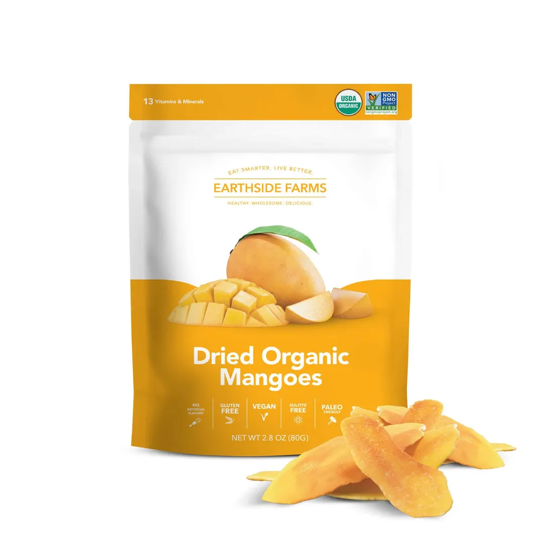 Dried Organic Mangoes, Dried Fruit 2.8 oz - 6 pack