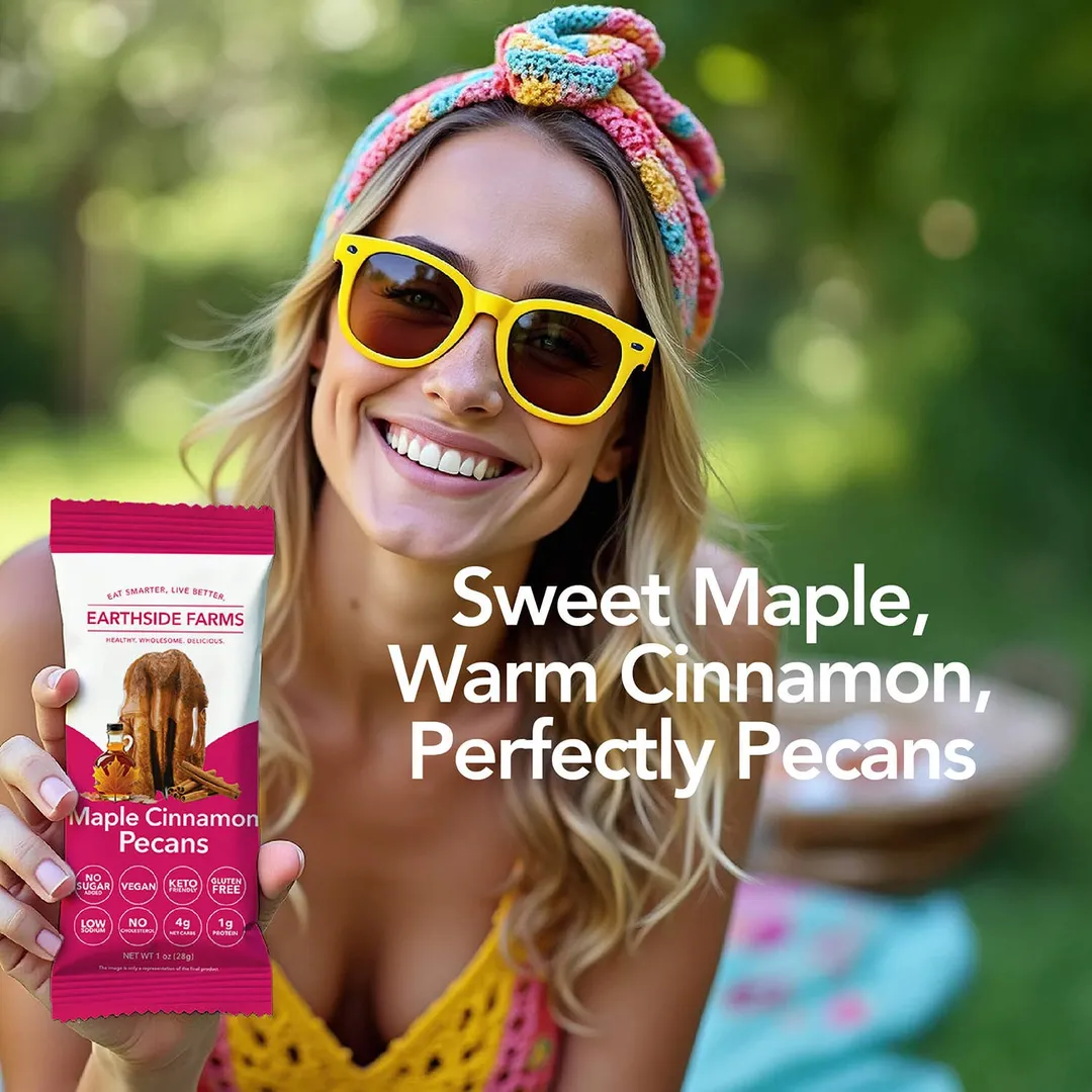 Earthside Farms Maple Cinnamon Pecans 1 oz