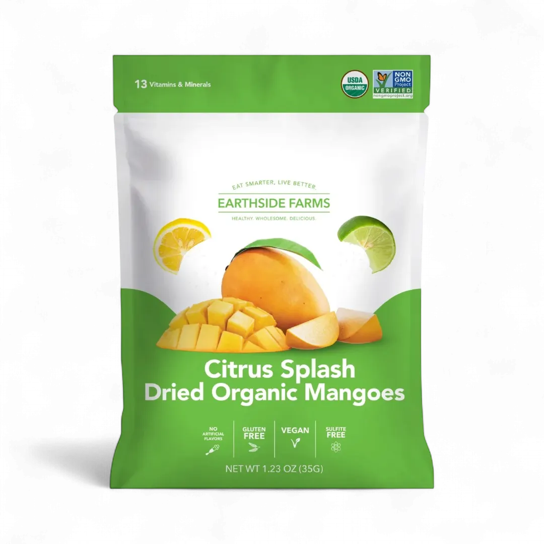 Earthside Farms Citrus Splash Dried Organic Mangoes, 1.23oz
