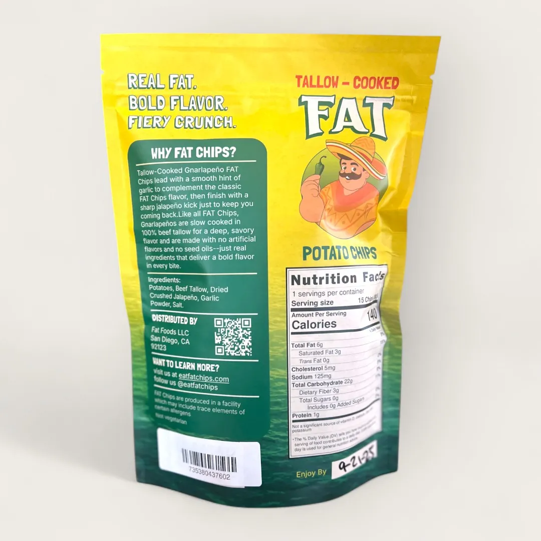 Gnarlapeño FAT Chips, 1oz  (Beef tallow chips)