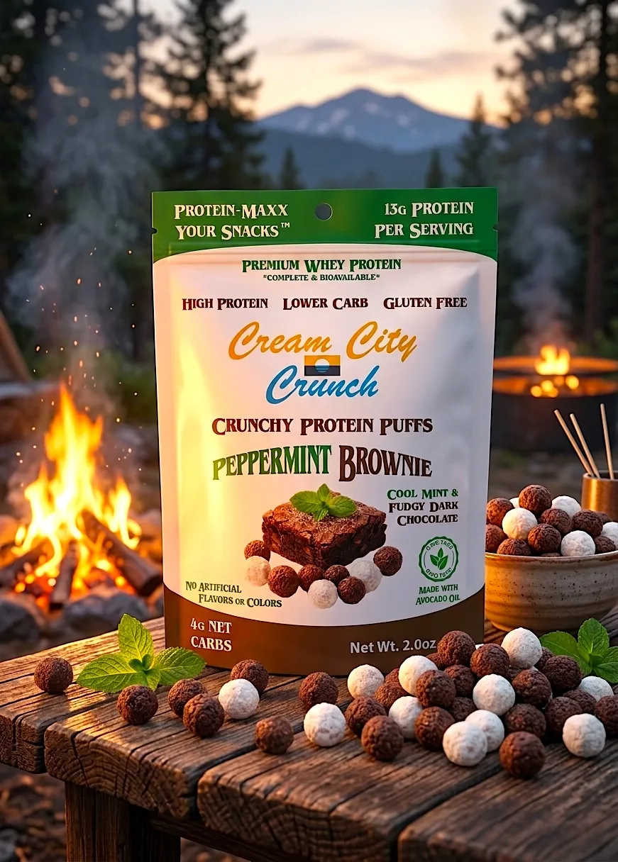 Peppermint Brownie Protein Puffs