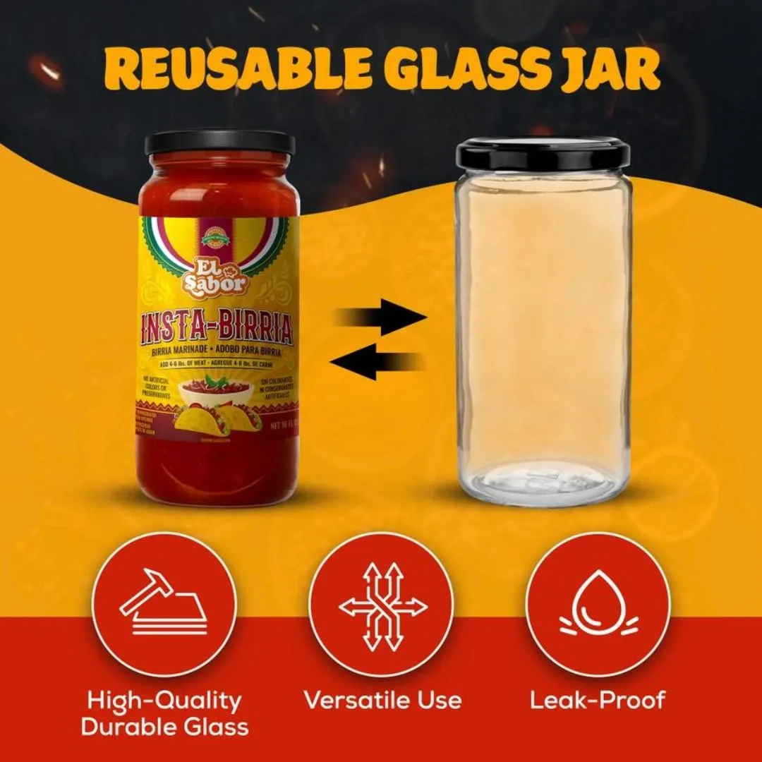 Gourmet Birria Mix | Instabirria 16 Fl oz Glass Jar