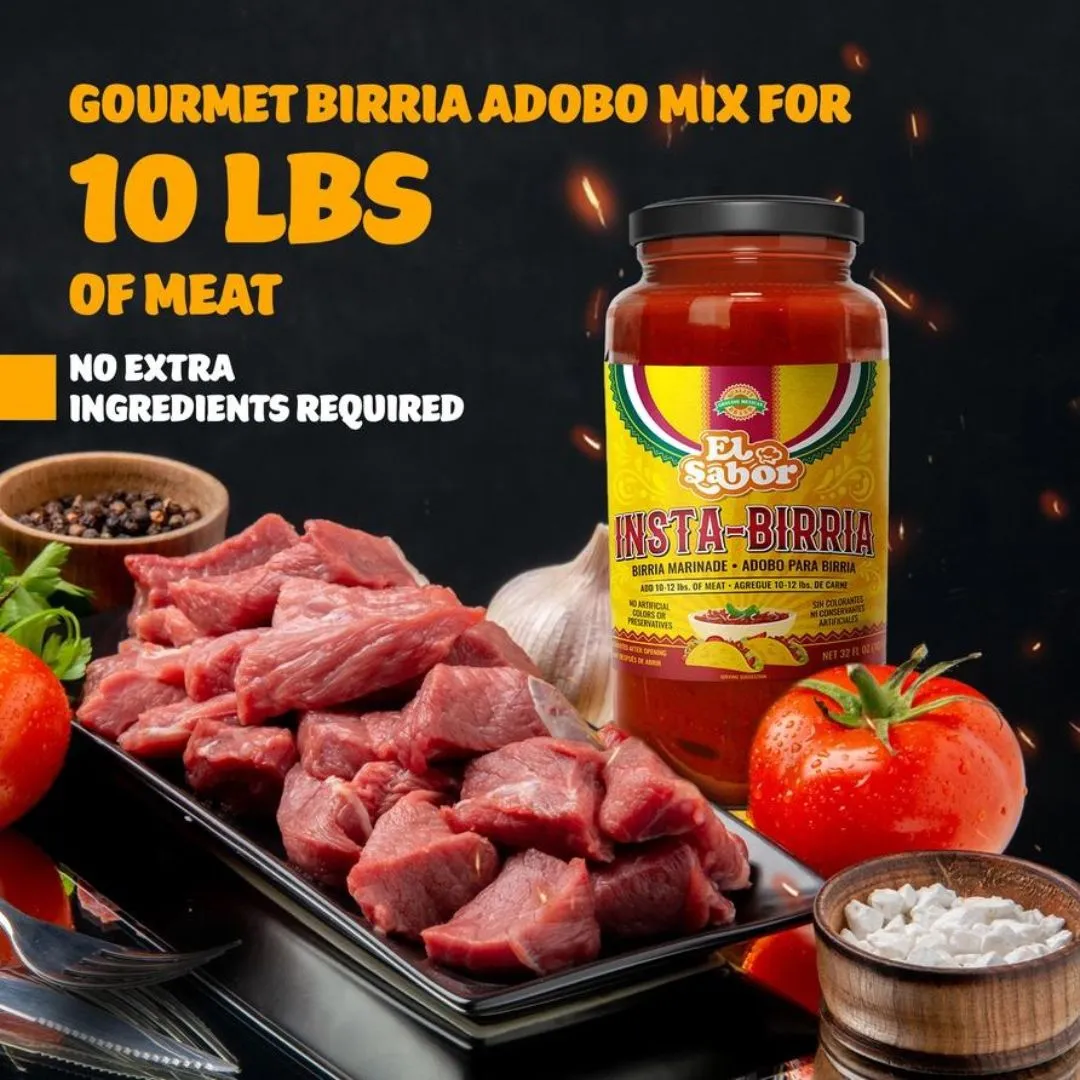 Gourmet Birria Mix | Instabirria 32 Fl oz Glass Jar