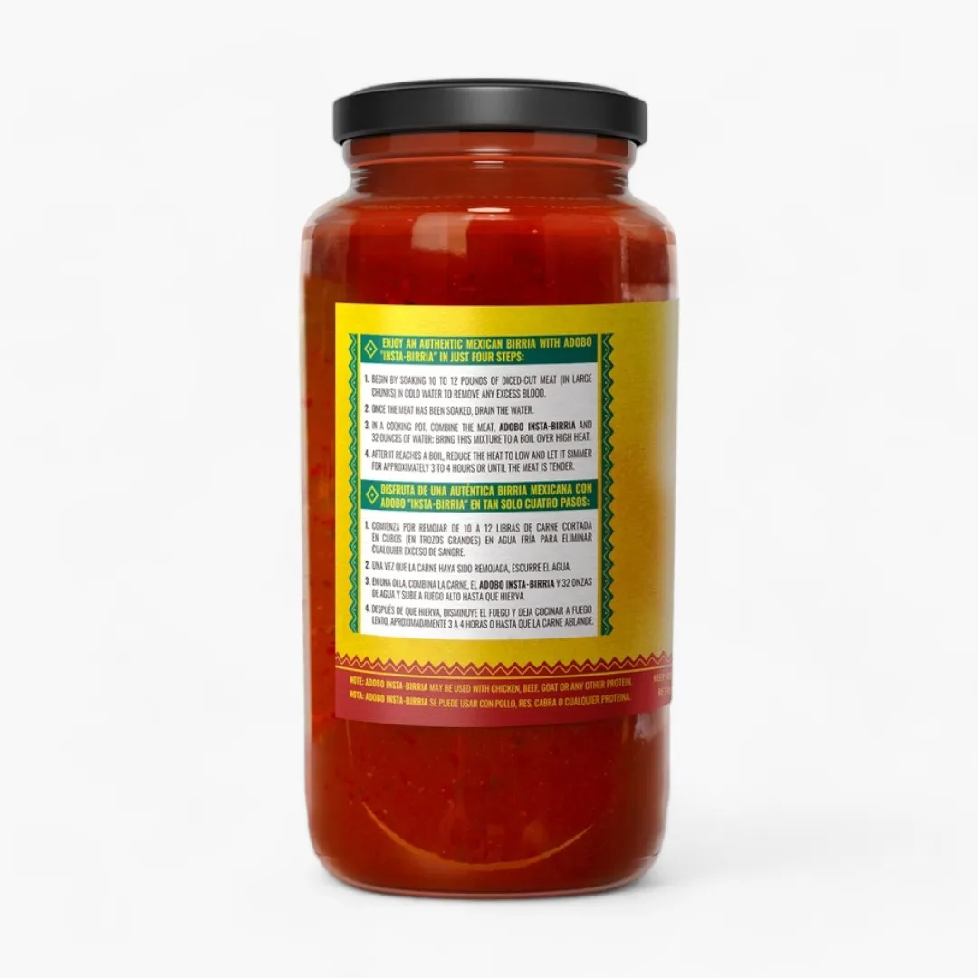 Gourmet Birria Mix | Instabirria 32 Fl oz Glass Jar