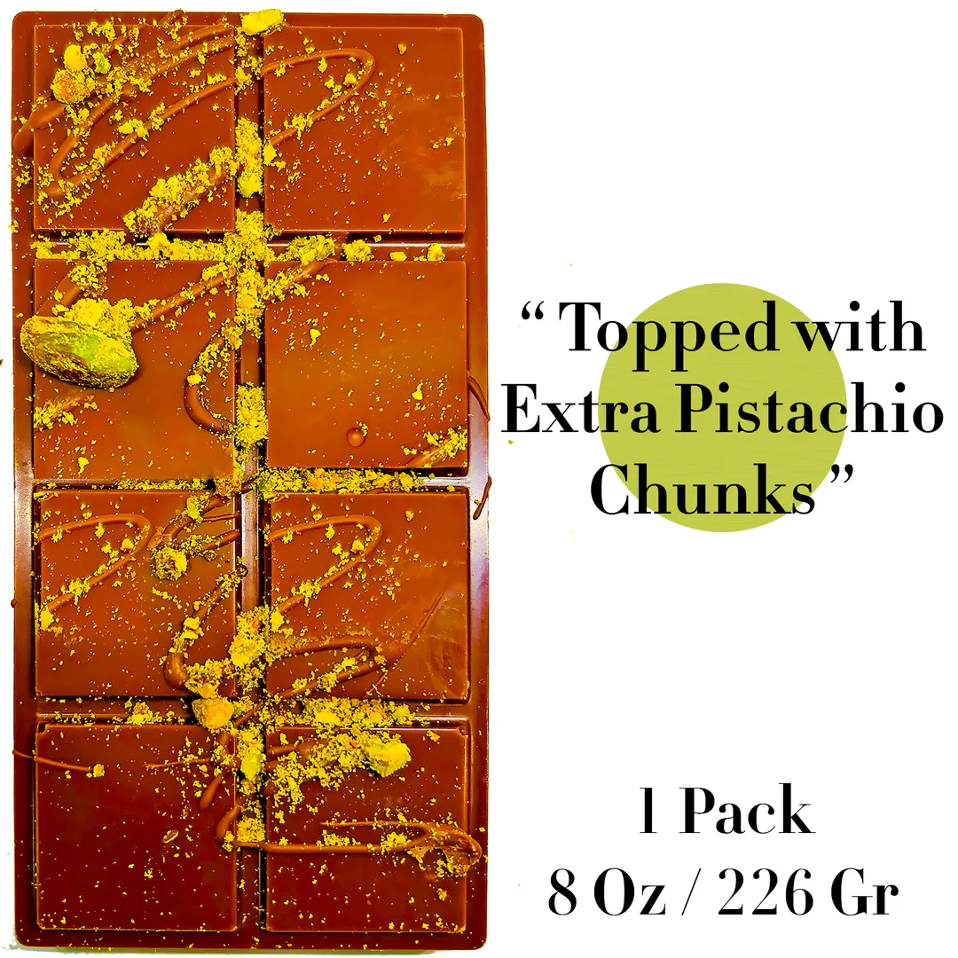 Premium Dubai Kunafa Pistachio Chocolate Bar 8oz Freshly Made with Italian Melting Chocolate