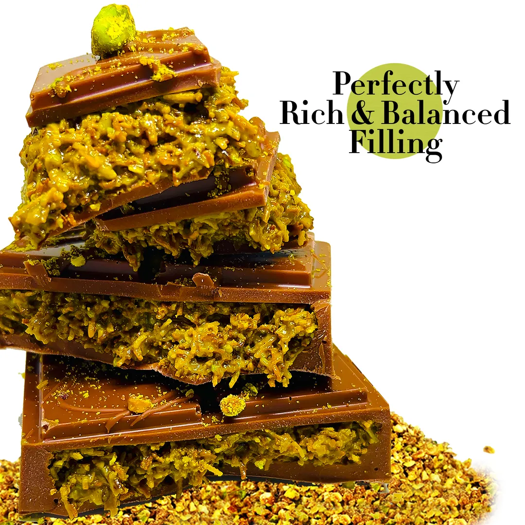 Premium Dubai Kunafa Pistachio Chocolate Bar 8oz Freshly Made with Italian Melting Chocolate