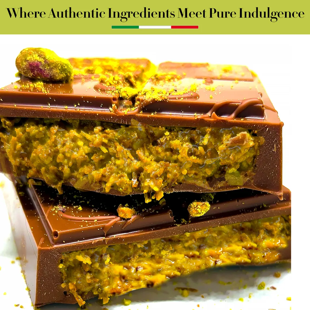 Premium Dubai Kunafa Pistachio Chocolate Bar 8oz Freshly Made with Italian Melting Chocolate