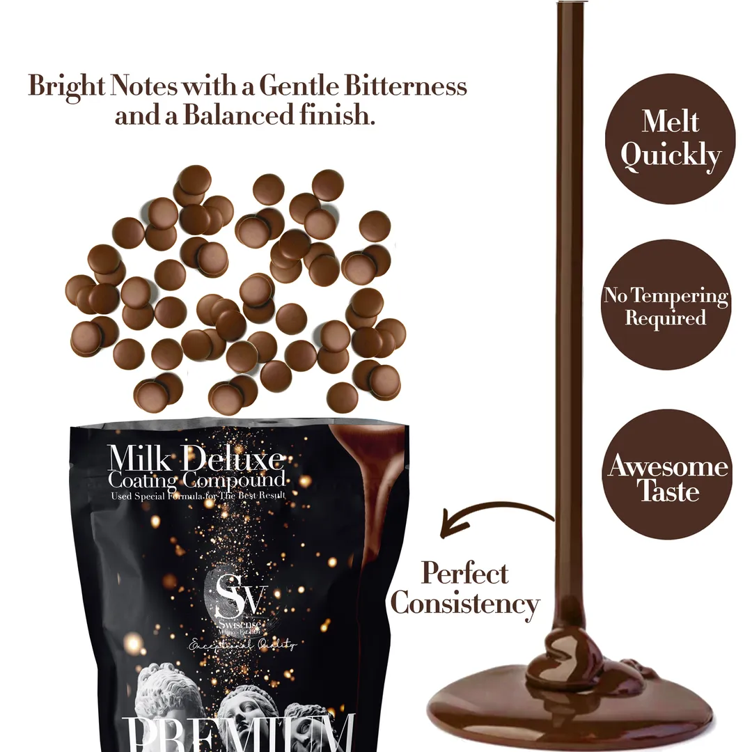 Premium Italian Melting Chocolate Candy Melts 5 Lbs | Only 5 Natural Ingredients | GMO and Gluten Free | Milk DeLuxe Compound Chocolate | 