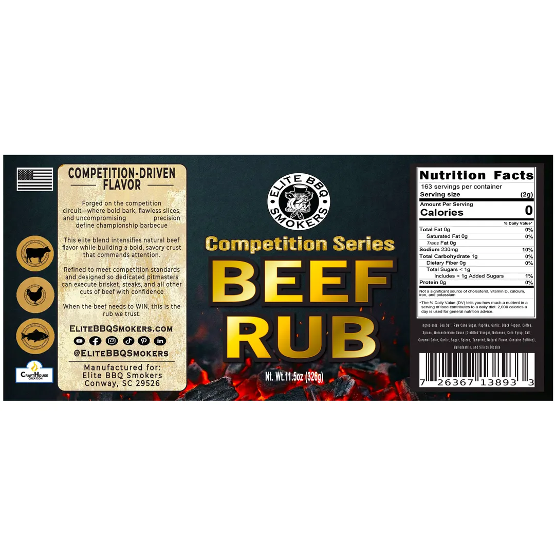 Elite BBQ - Beef Rub - Competition-Grade Seasoning