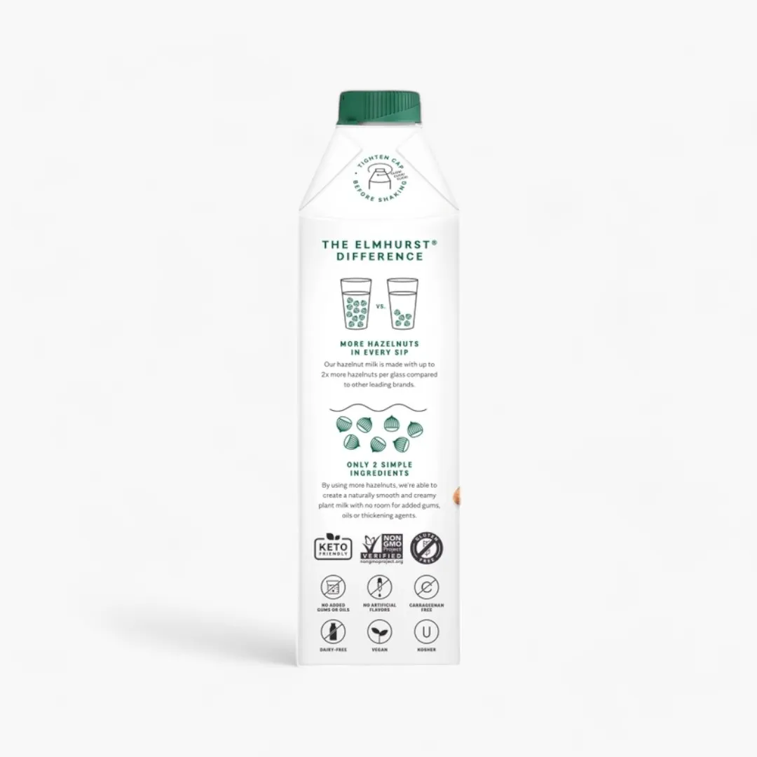 Unsweetened Hazelnut Milk, 32oz carton [6-Pack]