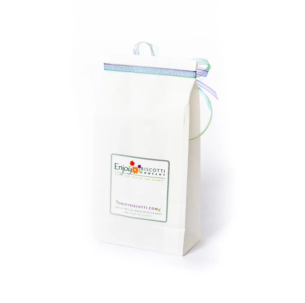 Gift Bag of Biscotti - Seasonal Themed Ribbons