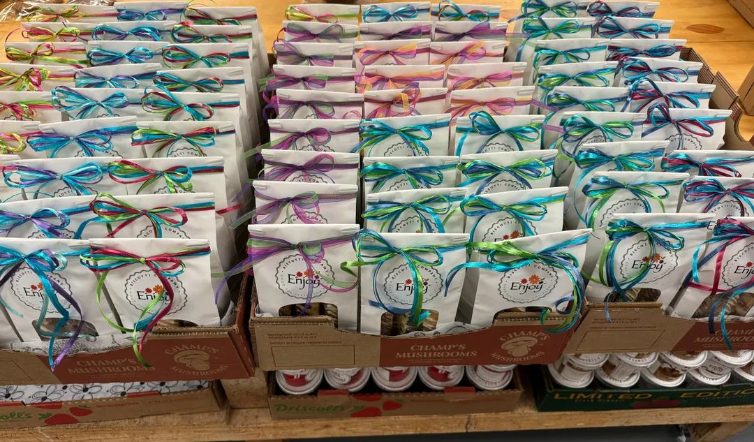 Gift Bag of Biscotti - Seasonal Themed Ribbons