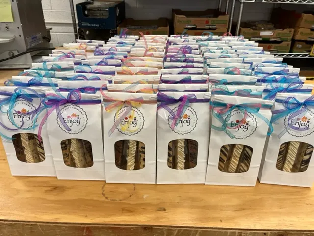 Gift Bag of Biscotti - Seasonal Themed Ribbons