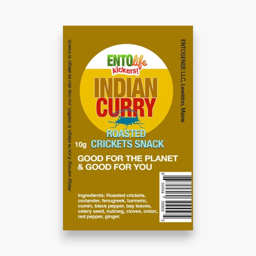 Mini-Kickers Flavored Cricket Snacks - Indian Curry