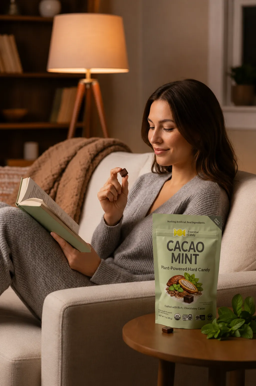 Cacao Mint Blend Functional Hard Candy, Chocolate and Mint