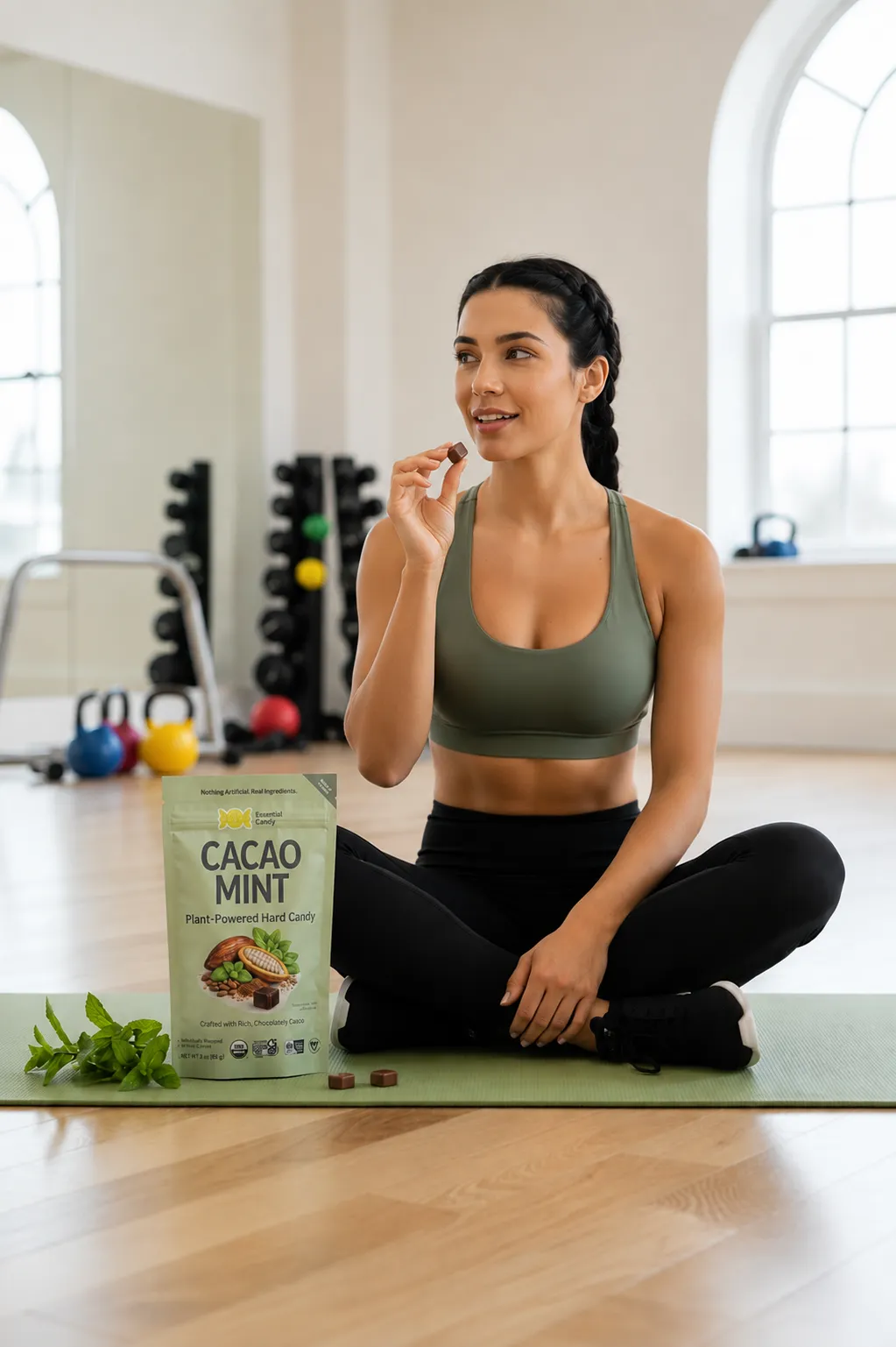 Cacao Mint Blend Functional Hard Candy, Chocolate and Mint