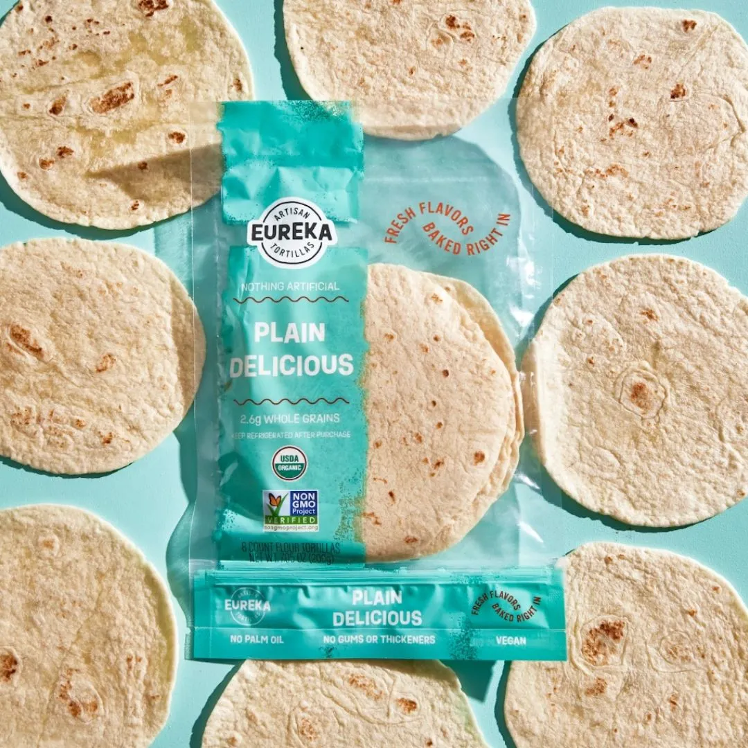 Plain Delicious Organic Flour Tortillas (Vegan)