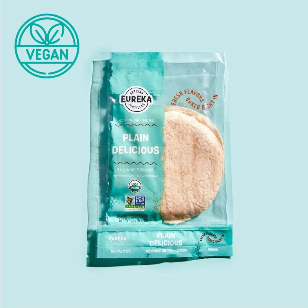 Plain Delicious Organic Flour Tortillas (Vegan)