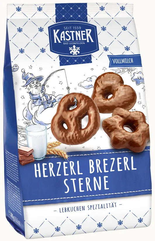 Kastner Milk Chocolate "Heart, Pretzel, Stars" Gingerbread 300g