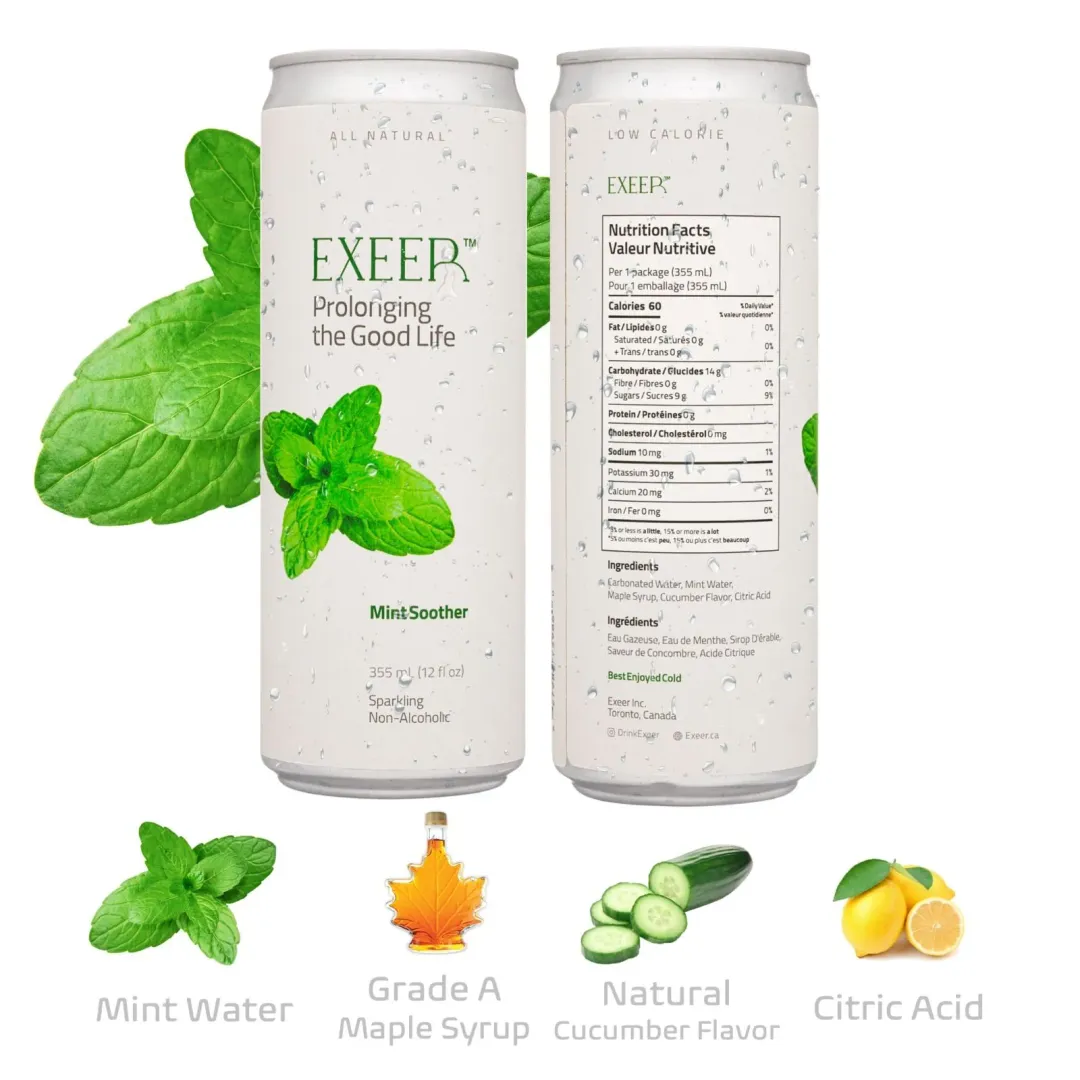 EXEER Sparkling Botanical Beverage Variety Pack of 4