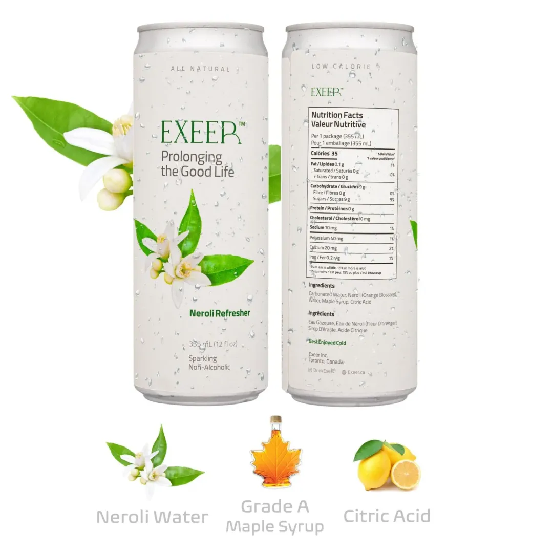 EXEER Sparkling Botanical Beverage Variety Pack of 4