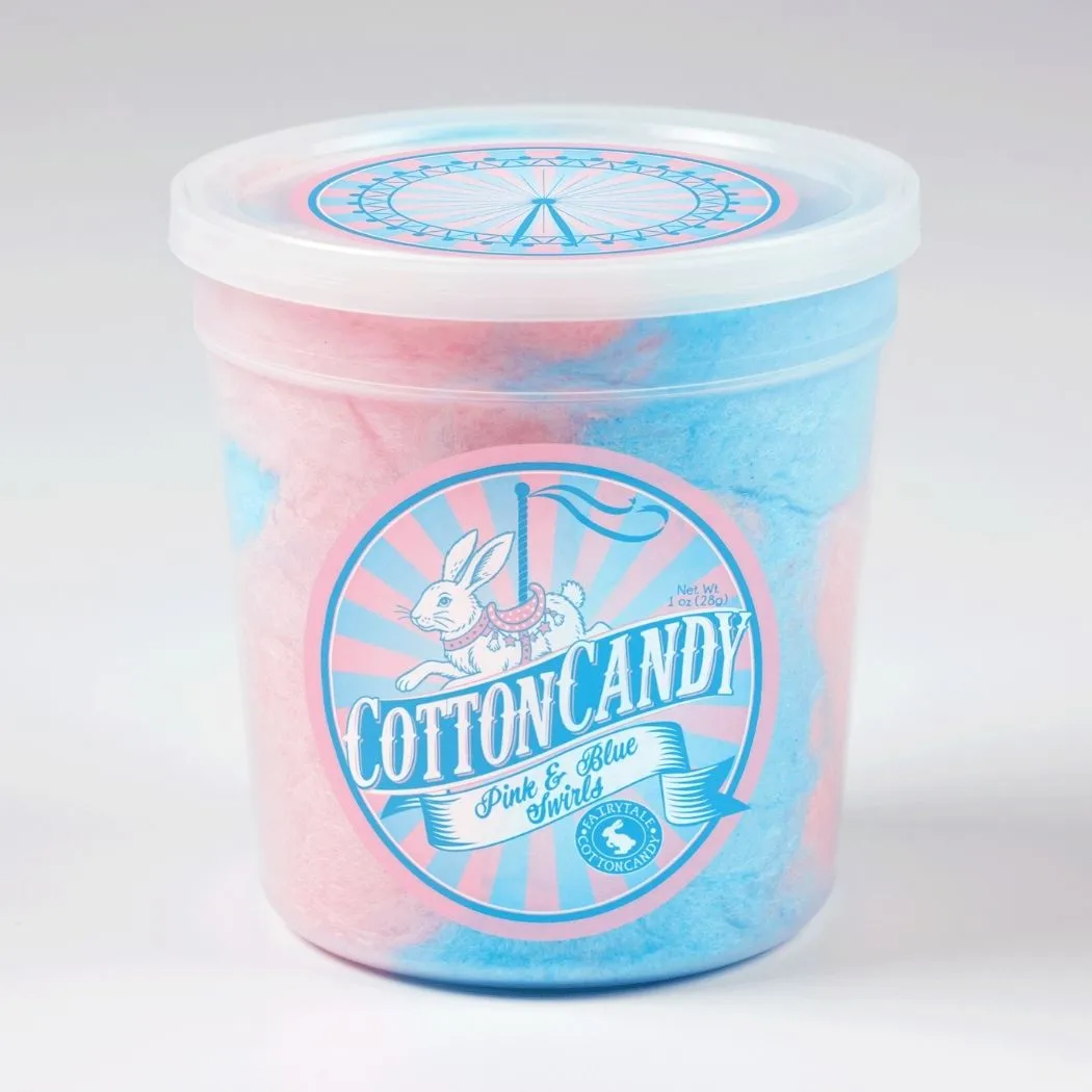 Fun Size Pink & Blue Swirls and Birthday Cake Cotton Candy