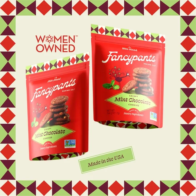 Mint Chocolate Cookies | Crisp Dark Chocolate | 5-oz Pouch