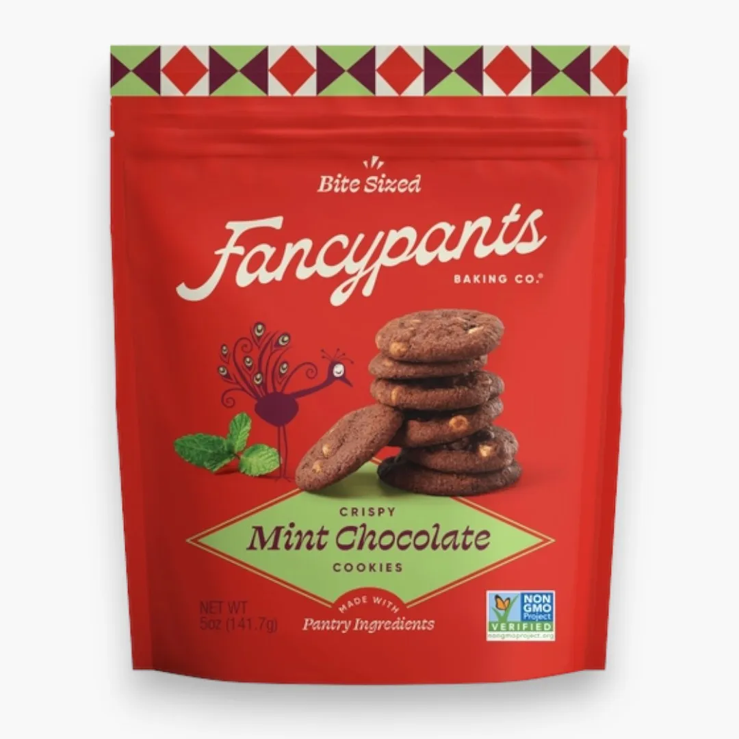 Mint Chocolate Cookies | Crisp Dark Chocolate | 5-oz Pouch