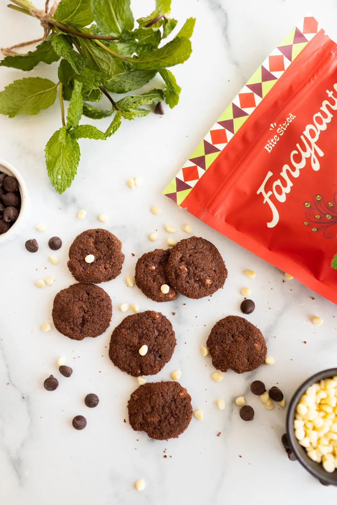 Mint Chocolate Cookies | Crisp Dark Chocolate | 5-oz Pouch