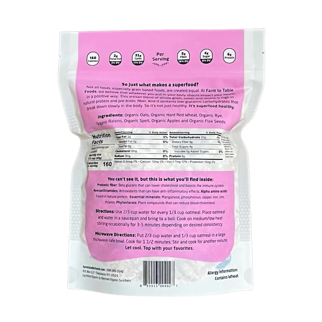 Organic Apple Raisin Superfood Whole Grain & Oatmeal