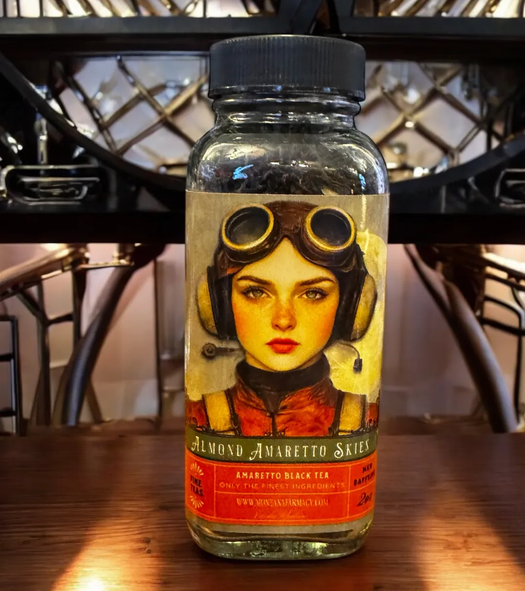 Amaretto Skies Almond Amaretto Deep Etherial Tea in Glass Ja