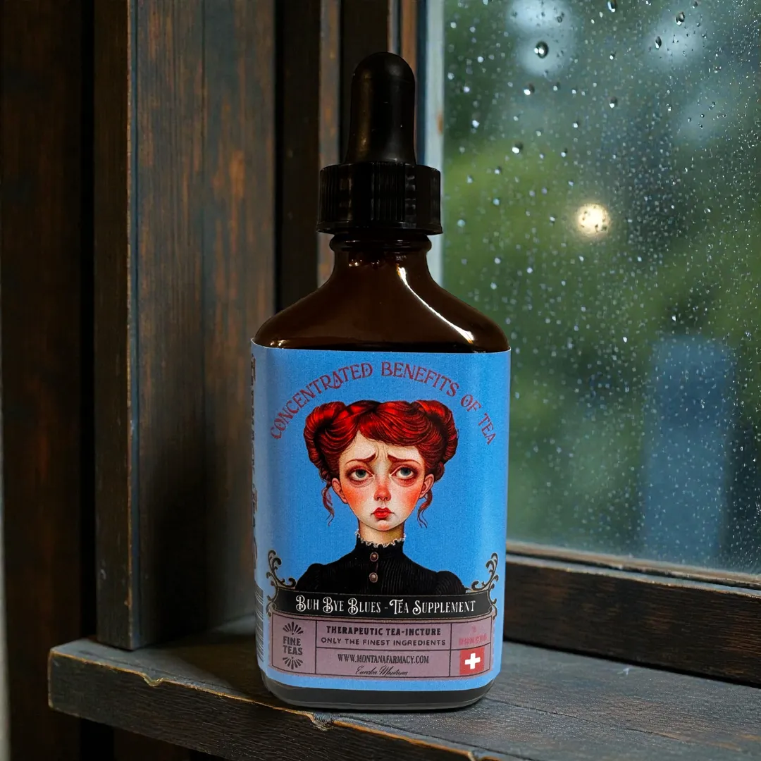 Buh Bye Blues Herbal Tea elixir Wellness Drops 