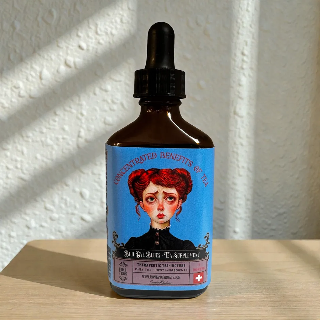 Buh Bye Blues Herbal Tea elixir Wellness Drops 