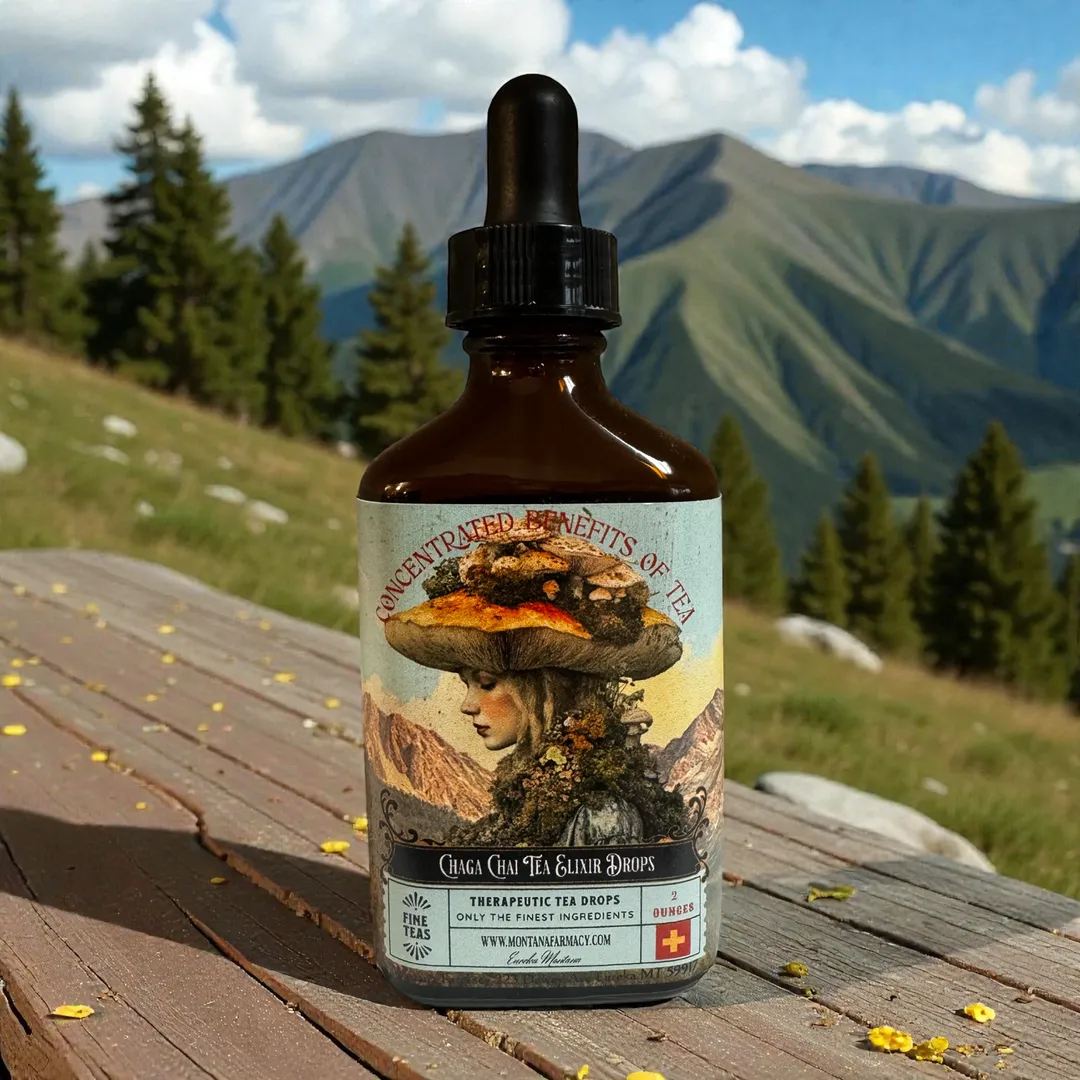 Chaga Chai Mushroom Herbal Tea elixir Wellness Drops