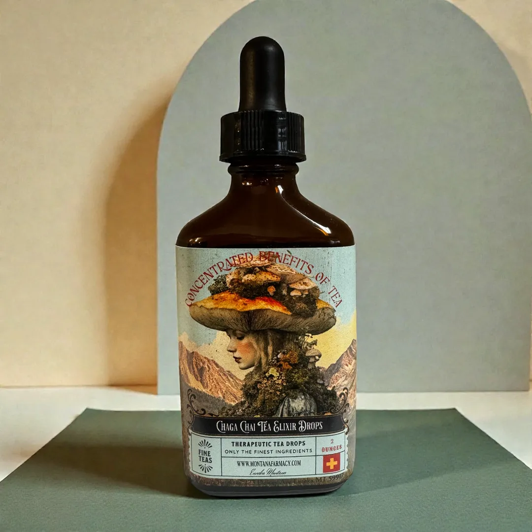 Chaga Chai Mushroom Herbal Tea elixir Wellness Drops