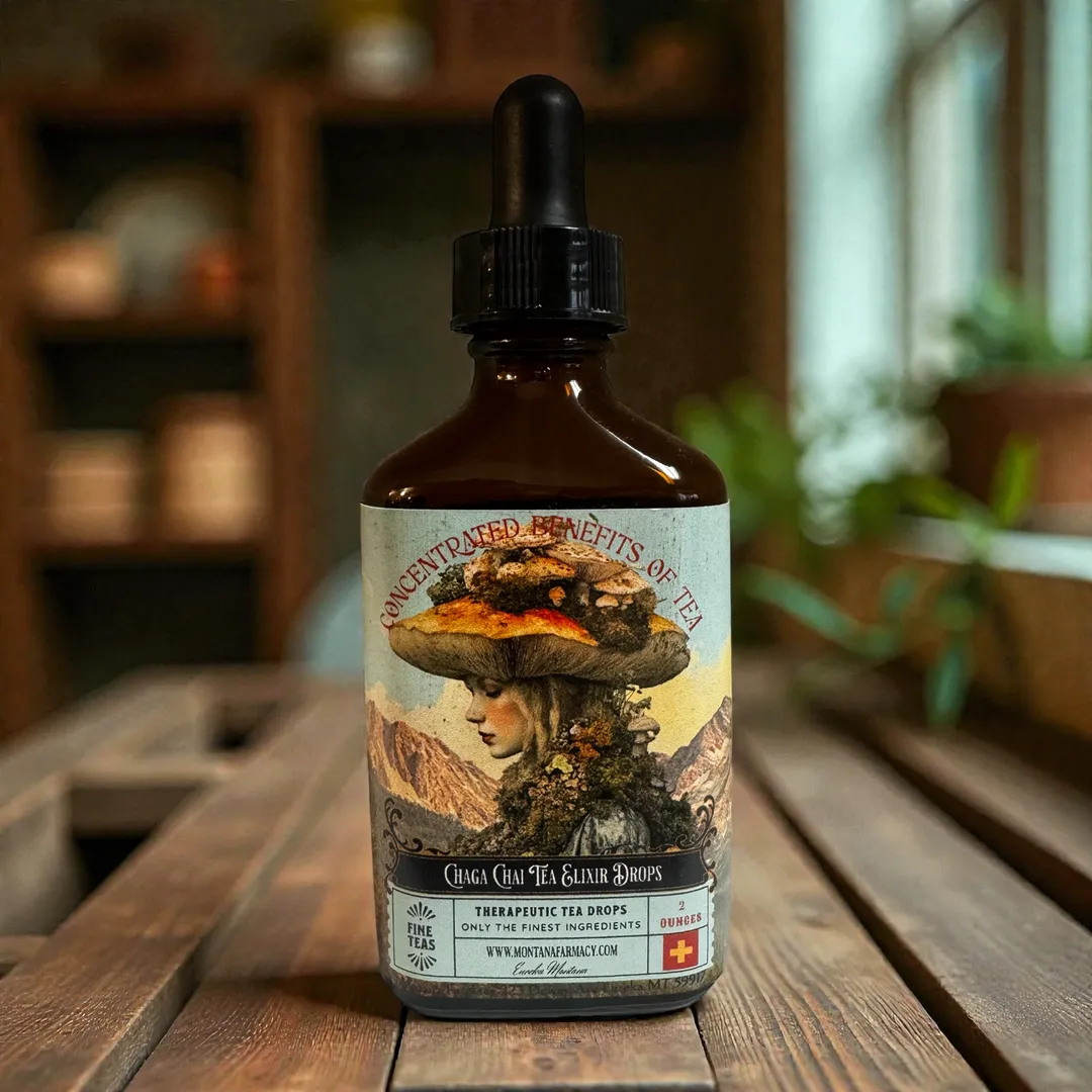 Chaga Chai Mushroom Herbal Tea elixir Wellness Drops