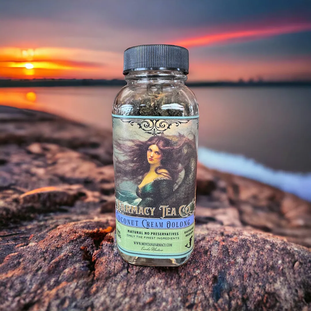 Coconut Cream Oolong Majestic Mermaid Vintage Tea blend jar