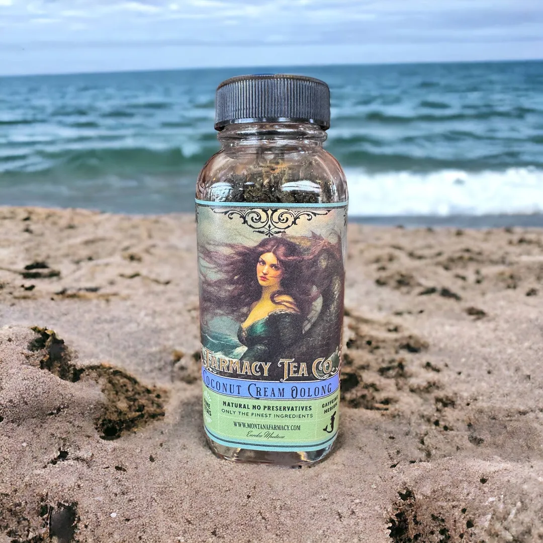 Coconut Cream Oolong Majestic Mermaid Vintage Tea blend jar