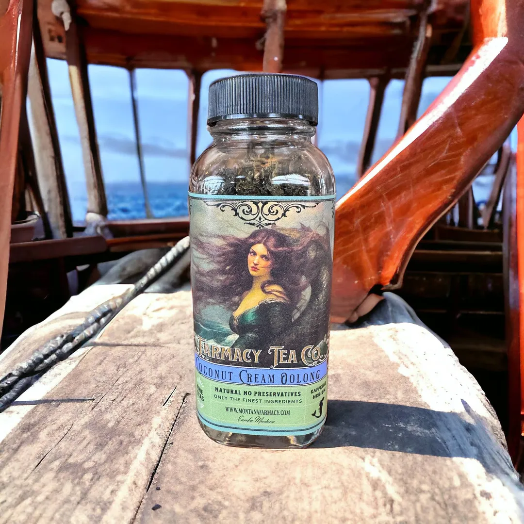 Coconut Cream Oolong Majestic Mermaid Vintage Tea blend jar