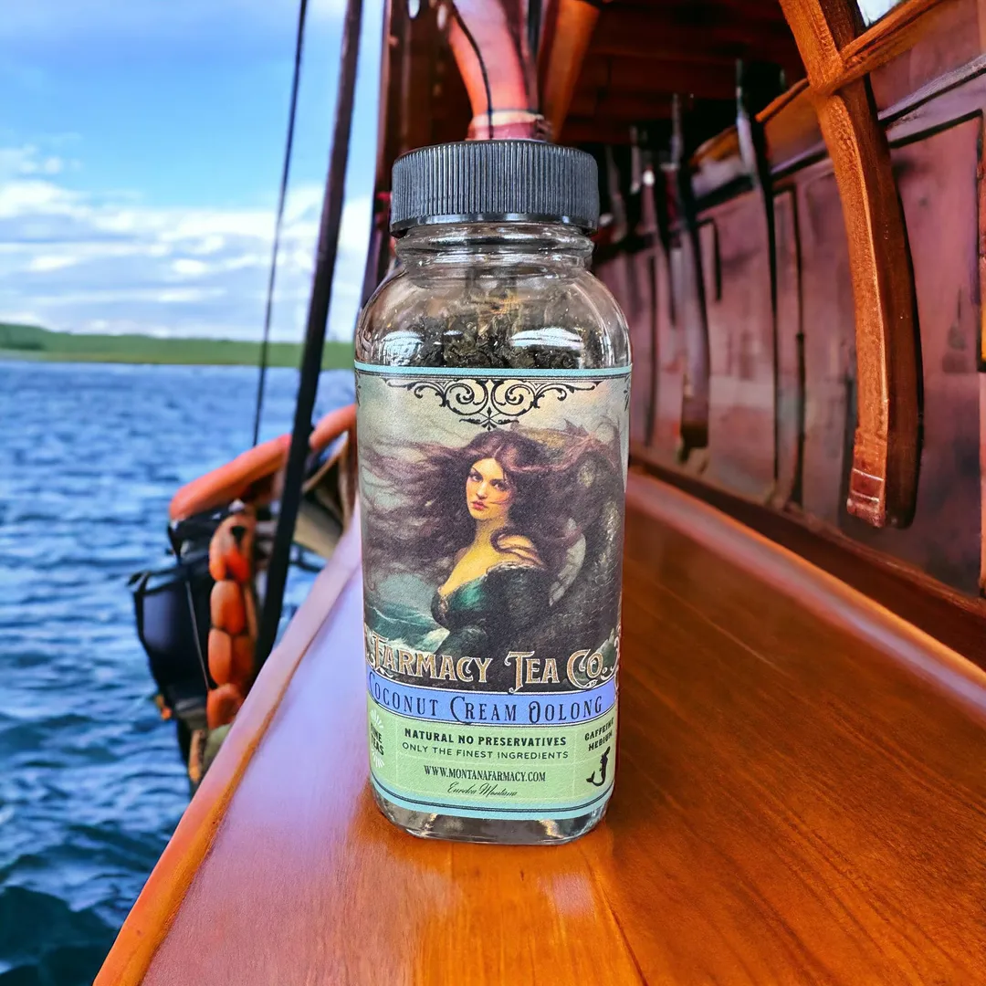 Coconut Cream Oolong Majestic Mermaid Vintage Tea blend jar