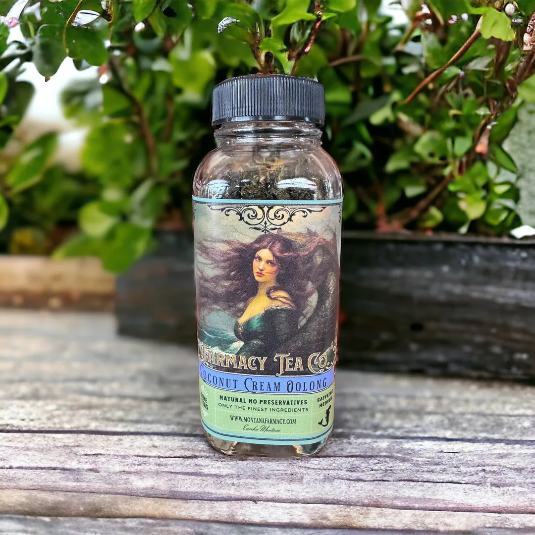 Coconut Cream Oolong Majestic Mermaid Vintage Tea blend jar