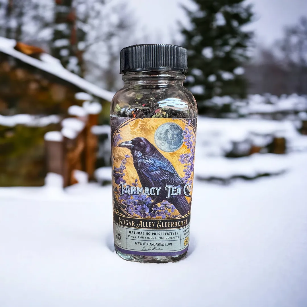 Edgar Allen Elderberry Crow Poe Raven Dark Academia PoetTea 