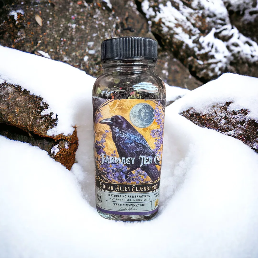 Edgar Allen Elderberry Crow Poe Raven Dark Academia PoetTea 