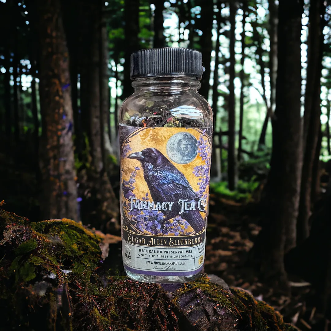 Edgar Allen Elderberry Crow Poe Raven Dark Academia PoetTea 
