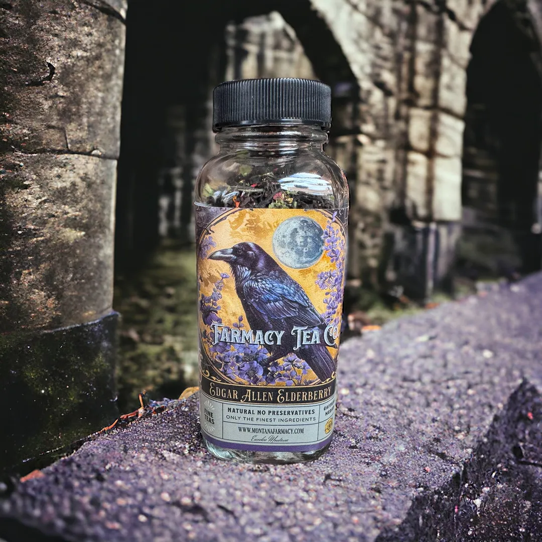 Edgar Allen Elderberry Crow Poe Raven Dark Academia PoetTea 